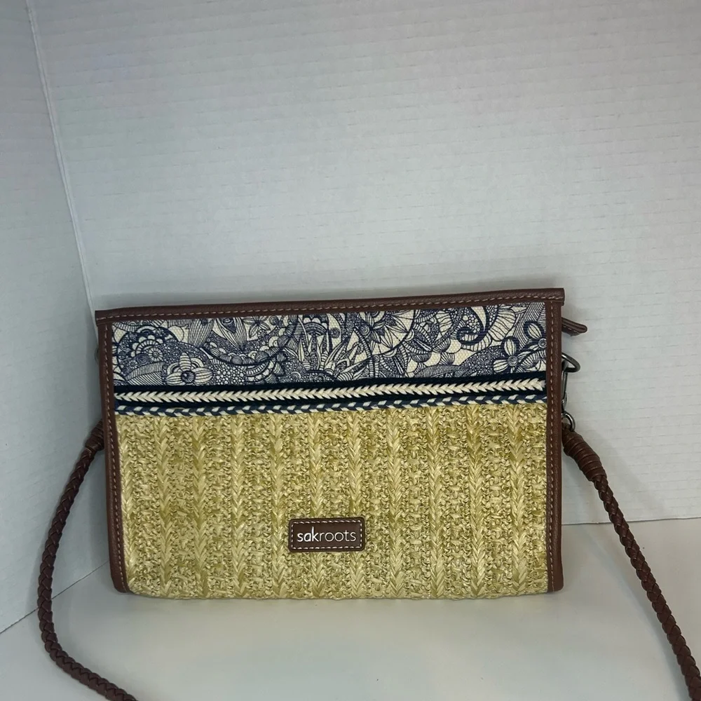 SAKROOTS Roma Mini Crossbody Bag Boho Purse Light‎ Weight Nature Neutral Tone